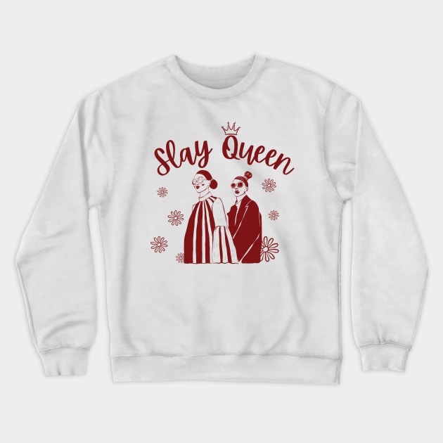 Queen of Confidence: Slaying in Style Crewneck Sweatshirt by Calypsosky